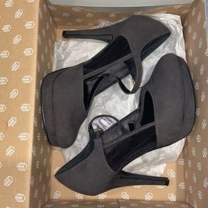 Grey Platform Sueded-Mesh Heels From Call It Spring